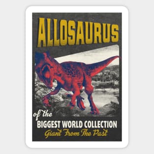 Allosaurus Retro Art - The Biggest World Collection / Giant From The Past Sticker